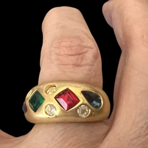 Multi color CZ band ring size 7, NIB - Picture 2 of 11